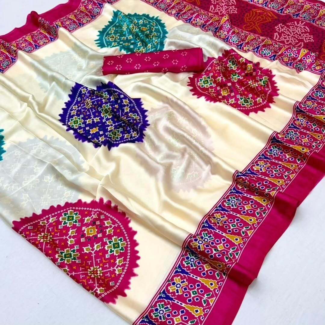 Kasumbo Semi Gaji AJRrakh Gajji Bandhej Pure Gajji Soft Silk Saree