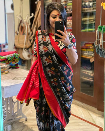 TRADITIONAL BAGRU PRINTED LINEN SAREE
