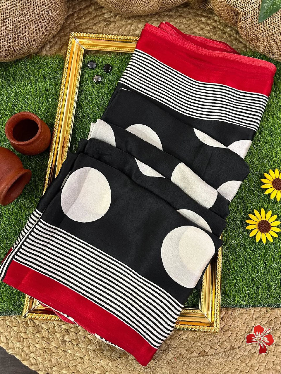 BLACK Color Handcrafted Ajrakh Saree – Traditional Ethnic Wear for Women