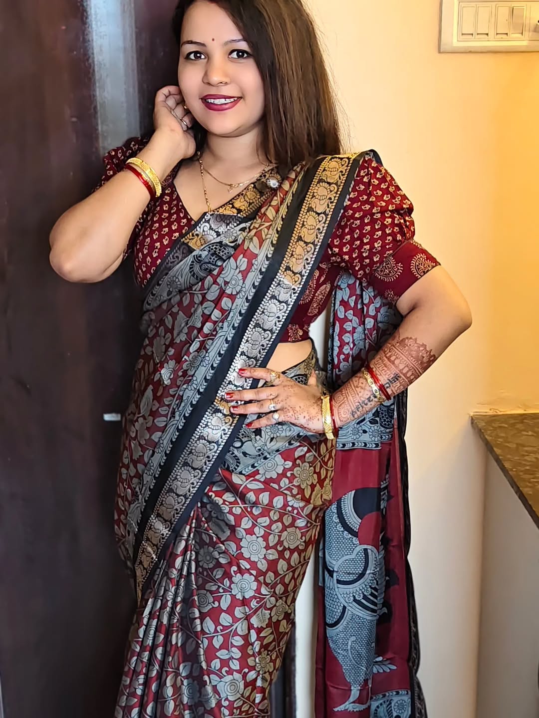 Soft MARSH MELON sarees SELF Jacquard Design beautiful Flower Printed saree