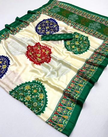 Kasumbo Semi Gaji AJRrakh Gajji Bandhej Pure Gajji Soft Silk Saree
