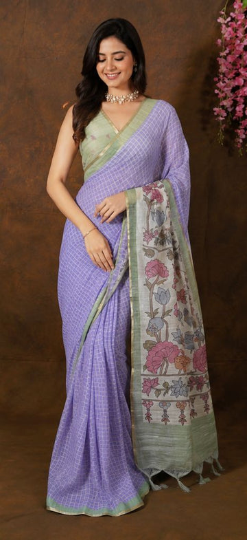 Elegant Multy Linen Saree with Blouse – Perfect for Festive & Casual Wear