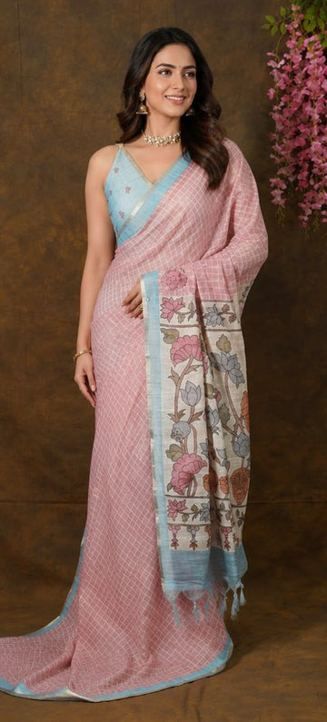 Elegant Multy Linen Saree with Blouse – Perfect for Festive & Casual Wear