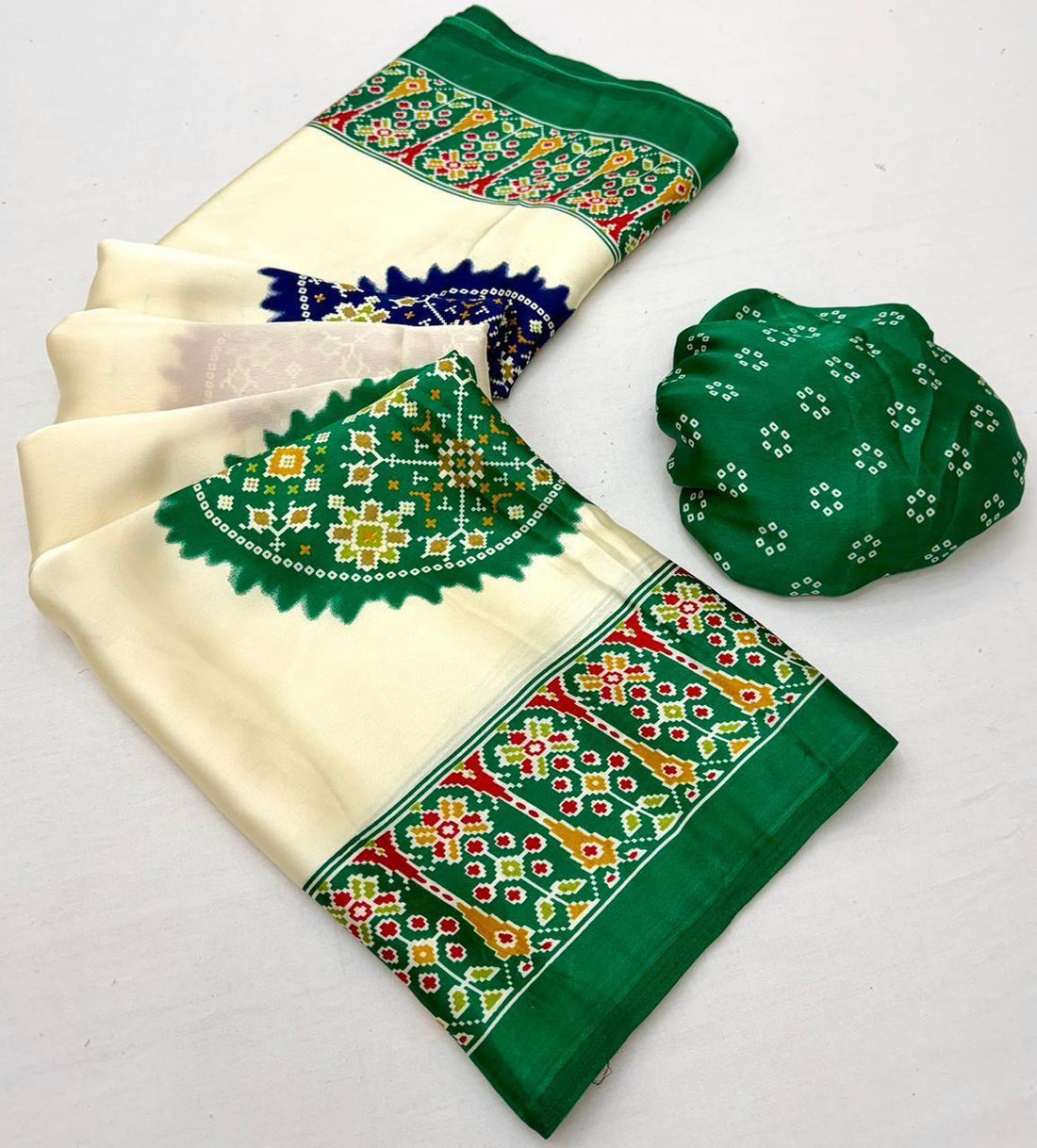 Kasumbo Semi Gaji AJRrakh Gajji Bandhej Pure Gajji Soft Silk Saree